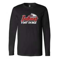 Fort Osage 2022 Boosters INDIANS Bella Canvas Long-sleeved Tee (Black)