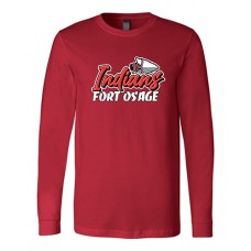 Fort Osage 2022 Boosters INDIANS Bella Canvas Long-sleeved Tee (Red)
