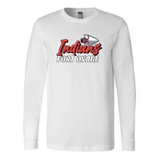 Fort Osage 2022 Boosters INDIANS Bella Canvas Long-sleeved Tee (White)
