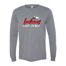 Fort Osage 2022 Boosters INDIANS Bella Canvas Long-Sleeve Tee (Grey Triblend)