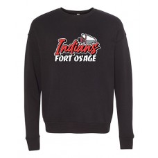 Fort Osage 2022 Boosters INDIANS Bella Crewneck Sweatshirt (Black)