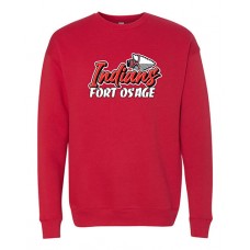 Fort Osage 2022 Boosters INDIANS Bella Crewneck Sweatshirt (Red)