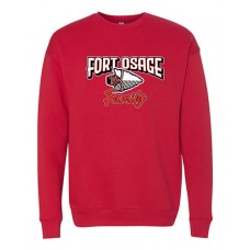 Fort Osage 2022 Boosters FAMILY Bella Crewneck Sweatshirt (Red)