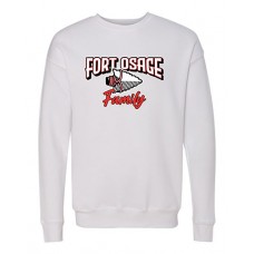 Fort Osage 2022 Boosters FAMILY Bella Crewneck Sweatshirt (White)