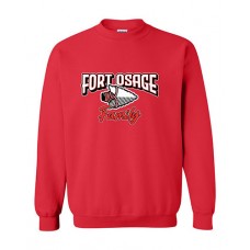 Fort Osage 2022 Boosters FAMILY Crewneck Sweatshirt (Red)
